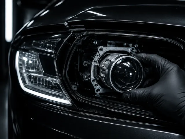 Bi-Xenon mercek uygulaması yapılan otomobil farı