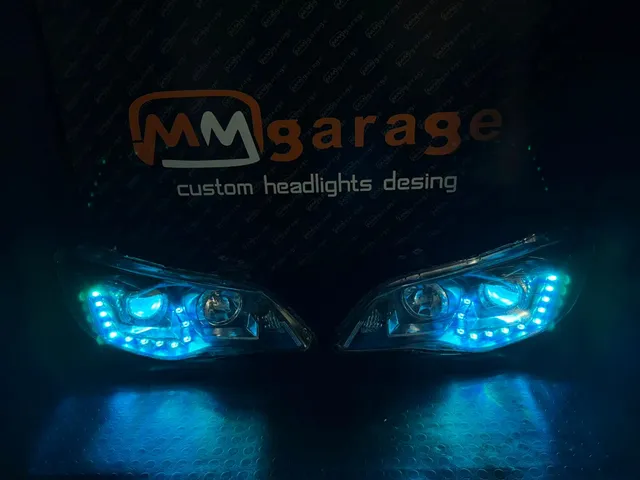MM Garage'da hazırlanan far ünitesi LED aydınlatma detayı